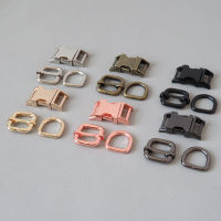 202110SetsPack 15mm Dog Collar Accessory Clip Paracord Metal Clasp Belt D Ring Snap Hook Adjuster Harness Straps Buckle Hardware