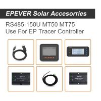 EPEVER Tracer ชุดอุปกรณ์พลังงานแสงอาทิตย์จอแสดงผล LCD MT50สายเซ็นเซอร์วัดอุณหภูมิระยะไกล EBOX-WIFI MT75 EBox-BLE