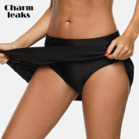 Charmleaks Women Bikini Bottom Swim Skirt Build-in Brief Swim Trunks Solid Swimwear Briefs Swimming Bottom Tankini Bottoms