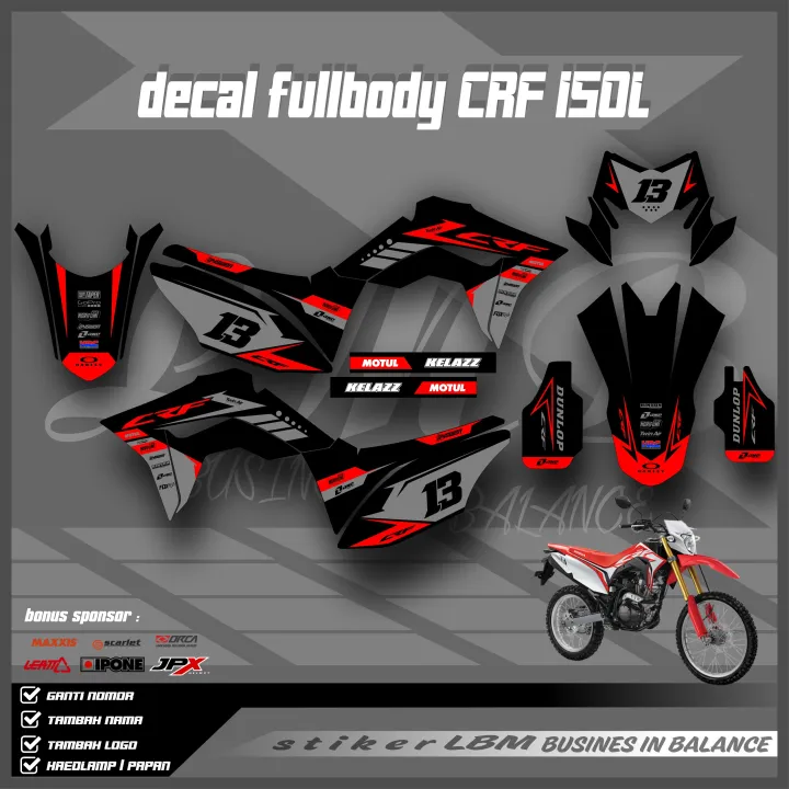 Decal Crf L Bisa Custom Design Update Terbaru Decal Sticker