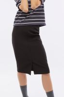 ESPADA กระโปรงสั้นแต่งผ่าด้านหน้า ผู้หญิง สีดำ | Front Slit Short Skirt | 4608
