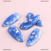 xingwendanp 1ขวด/100pcs ตกแต่งเล็บสำหรับ2022 New Year Winter White เกล็ดหิมะ