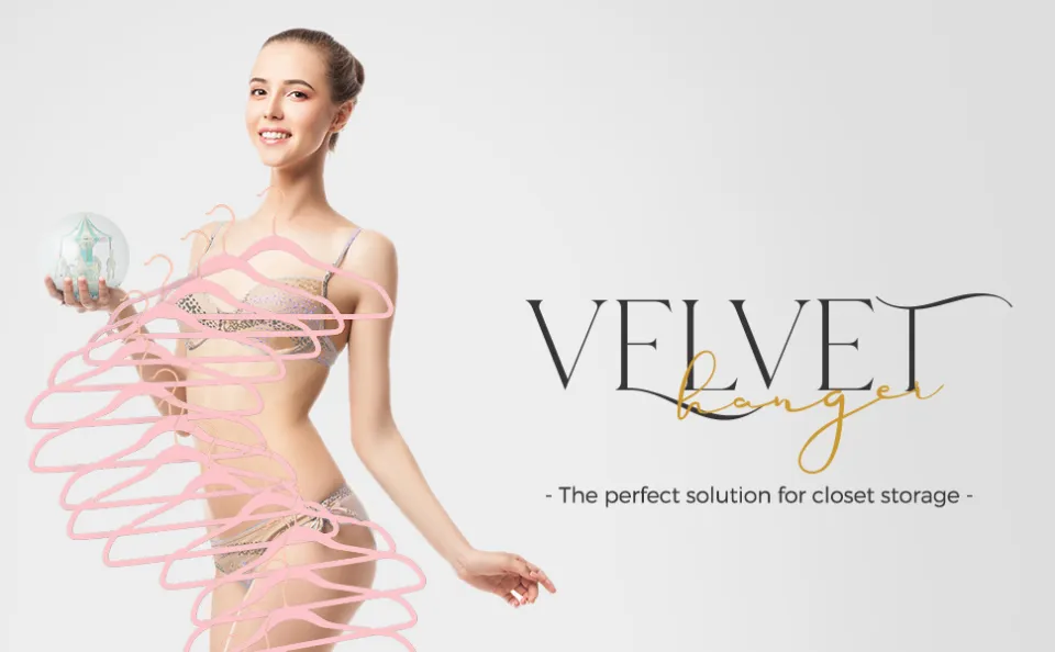 SUPJOO Premium Velvet Hangers-Swivel Rose Gold Hooks - Felt Hangers-HeavyDuty  Non Slip Sturdy Suit Hangers