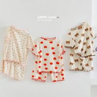 2022 Summer Baby Home Clothes Casual Outfits Baby Girl Pajamas Set Toddler Costume Short Sleeved Suits Soft Comfort 2 Piece Set  by Hs2023