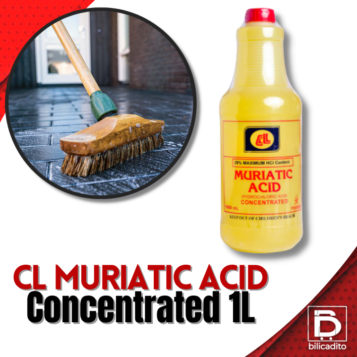CL Muriatic Acid 1L Concentrated Hydrochloric Acid for Rust Removal