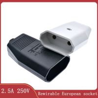 4mm European 2 Pin DIY Rewirable socket EU 2 Pin female Socket Black/White