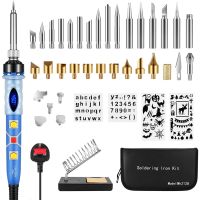 40 IN 1Soldering Iron 80W Upgraved Pyrography Soldering Set Temperature Adjustable for Cork Leather Engraving Wood Carving