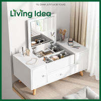 Living idea โต๊ะเครื่องแป้งขนาดเล็กที่ทันสมัยเรียบง่ายเหมาะกับห้องนอนพาร์ทเมนท์ขนาดเล็กพิเศษสไตล์ญี่ปุ่น พร้อมจัดส่ง