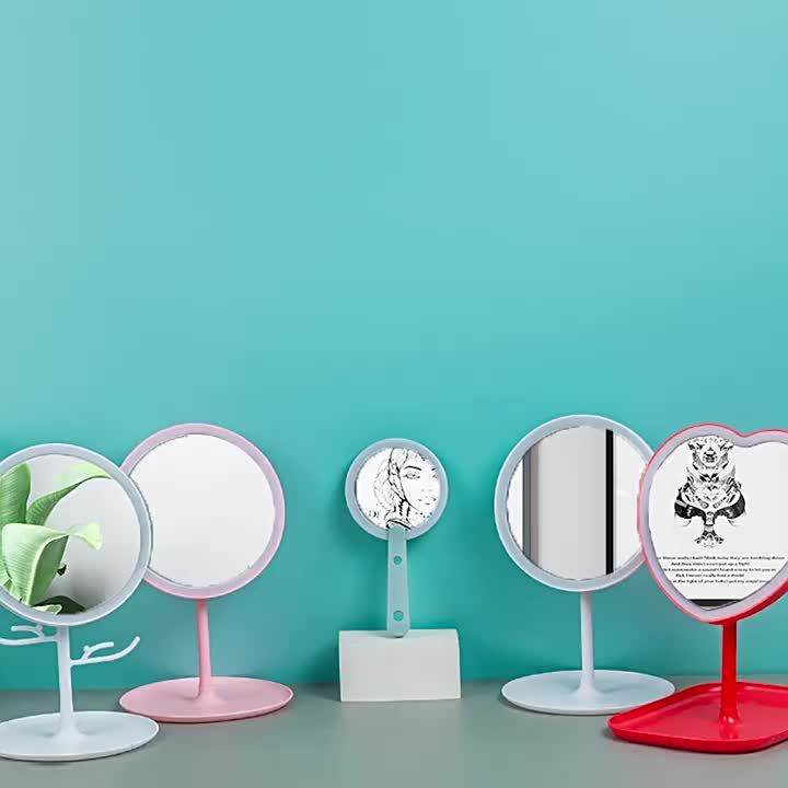 GGMM Creative Handheld Portable Mirror LED HandHold Mirror Makeup