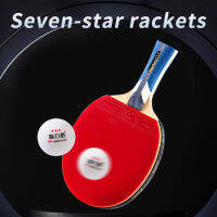 7 Star ของแท้ Professional ตารางไม้เทนนิสพร้อมกระเป๋าแนวนอน Grip Ping Pong Paddle Pingpong Bat นักเรียนกีฬา Equipment