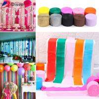 DISSO 1 Roll ศิลปะหัตถกรรม ตกแต่งห้องอาบน้ำเด็ก อุปกรณ์ปาร์ตี้ Crepe Paper Streamers ตกแต่งงานแต่งงาน Garland การถ่ายภาพฉากหลัง กระดาษ DIY