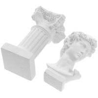 Resin Bust Statue Home Accessories Gypsum Portraits Tabletop Sculptures Ornament Column Stand Figurine Crafts Roman