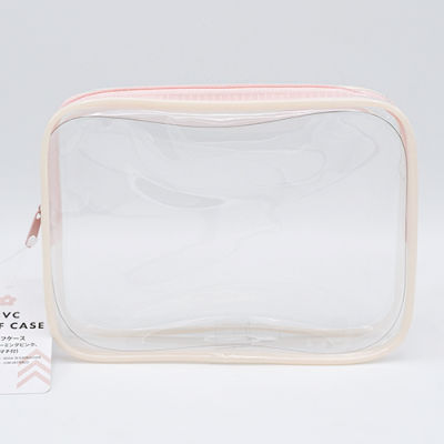 Daiso กระเป๋า PVC มีก้นสีชมพู 17.4x3.5x12.8 ซม.