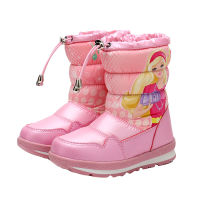 2020 Winter Girls Mid-Calf Plush Snow Boots Princess Outdoor Durable Boots Zip Wool Keep Warm Toddler Kids Anti-slip Shoes Hot