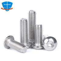 10pcs 1/4 3/8 5/16 2# 4# 6# 8# 10# 304 Stainless Steel Anglo American Round Pan Head Hexagon Socket Screw Button Head Allen Bolt Screw Nut Drivers