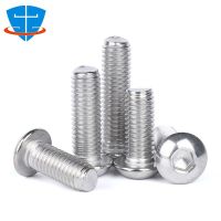 10pcs 1/4 3/8 5/16 2# 4# 6# 8# 10# 304 Stainless Steel Anglo American Round Pan Head Hexagon Socket Screw Button Head Allen Bolt Nails Screws Fastener