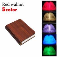 Portable 5 Colors 3D Creative LED Book Night Light Wooden 5V USB Rechargeable Magnetic Foldable Desk Table Lamp Home Decoration