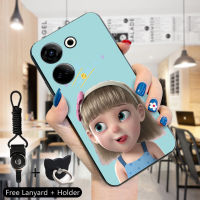 เคส PMP สำหรับ Tecno Camon 20 Camon 20 Pro Itel S23 (แหวนใส่นิ้ว + สายคล้อง) น่ารักซนสาวน้อยเคสโทรศัพท์เด็กหญิงเด็กชายน่ารักซิลิโคนกันกระแทกน่ารักปลอกโทรศัพท์ป้องกัน TPU ฝาหลัง