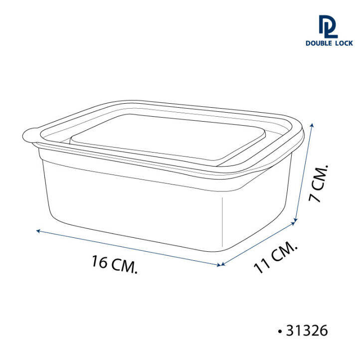 double-lock-กล่องใส่อาหาร-กล่องถนอมอาหาร-กล่องพลาสติก-6-ชิ้นรวมฝา-3-กล่อง-รุ่น-31326-ความจุ-1050-ml