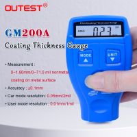 Outest Gm200a ทดสอบเกจวัดความหนาขนาดเล็กแบบพกพาดิจิตอลเกจวัดความหนาเครื่องวัดเคลือบตัวทดสอบมิเตอร์ฟิล์มสี