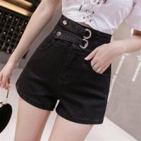 COD jfdss 2023 Ready Stock Street Wear Denim Shorts Women High Waist Stretch Slim-Fit Belly-Narrowing 2023