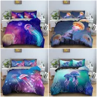 Jellyfish Bedding Set Kids Duvet Cover With Pillowcase 23Pcs Comfortable Quilt Covers Queen King Size