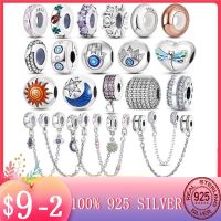 ☎ 2022 Hot Clasp Clip 925 Silver Safety Chain Clip Charms Star Beads Stopper fit Original MULA Charm Bracelet Original DIY Jewelry