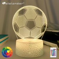 3d Illusion Child Night Light Football Ball Touch Sensor Remote Nightlight for Kids Bedroom Decoration Soccer Table Lamp Gift