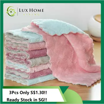 10Pcs Rectangle Dish Towels Polyester Extra Thick Cleaning Pad for