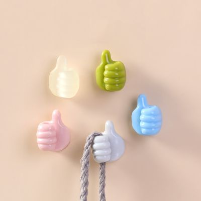 Creative Thumbs Up Shape Wall Hook Clip Holder Kitchen Barthroom Adhesive Storage Organizer Rack Crochet Home Gadgets Picture Hangers Hooks
