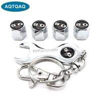 【CW】 5Pcs/Set 5.0 Anti-theft Emblem Car Tire Air Caps With Wrench Keychain Zinc Alloy Stem Dust Cover Accessor