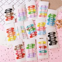 6Pcs/Set Hairpins Girl Color Headwear Metal Snap clip Headdress For Children Hair Accessories