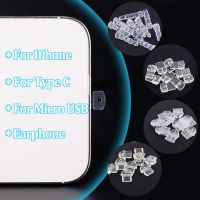 DIY Dust proof Plug Clear Charging Port Plug Suitable for IPhone Type C Micro USB Headset Plug Protective Cap Mobile Pendant