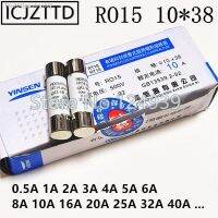 □◎ 20pcs/box RO15 Ceramic fuse 10x38mm 0.5A 1A 2A 3A 4A 5A 6A 8A 10A 16A 20A 25A 32A 40A 10x38mm 500V R015 10x38 10X38 FUSE