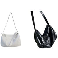 -Capacity Washed Messenger Bag Soft Leather Handbag Womens Shoulder Bag Soft Wanderer Crossbody Bag Leather Casual Bag