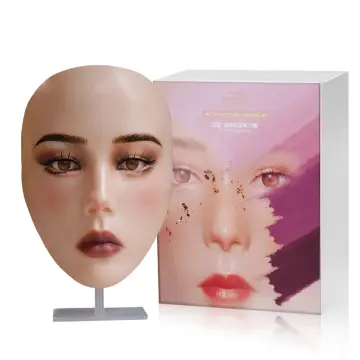 1 Set Mannequin Head with Eyelids Eyelash Practice Silicone Makeup