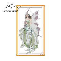 Crossdecor Cross Stitch ชุด Dmc ผ้าฝ้ายชุดรูปแบบมาใหม่11CT 14CT หัตถกรรม Handmade Diy เย็บปักถักร้อยชุดตกแต่งสำหรับ Sala Wall - Butterfly Fairy (2)