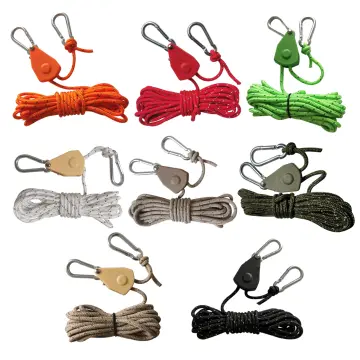Tent Canopy Lanyard Clothesline Outdoor Camp Hiking Rope w/ Buckle (Khaki)  