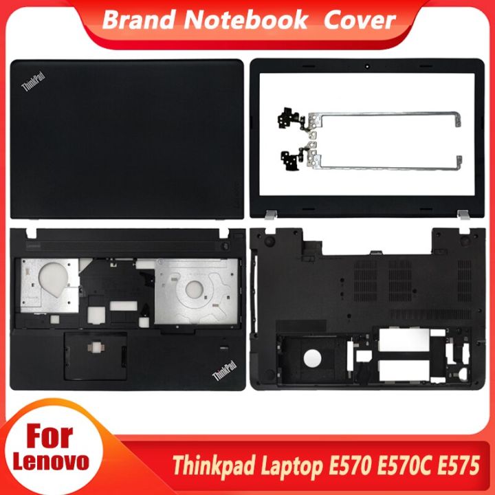 j76ใหม่สำหรับ-e570-lenovo-แล็ปท็อป-thinkpad-e570c-ปกหลัง-lcd-e575-ฝาปิดโน้ตบุค-บานพับ-ที่วางฝ่ามือ-สีดำเคสด้านล่าง