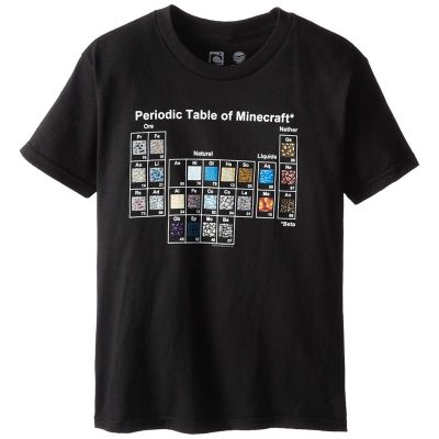 Minecraft Boys Periodic Table Youth Tee Men T Shirt High Quality 100%Cotton