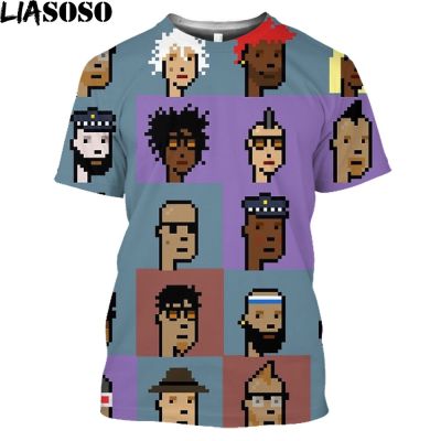 Fashion CryptoPunk 3D Printed T Shirt Homme Casual NFT CryptoPunks Graphic Tee Shirt Non Fungible