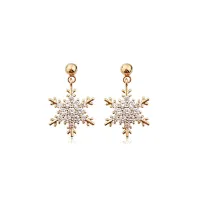 Korean Hypoallergenic Small Fresh Simple Short Snowflake Super Fairy Net Red Ear Stud Earrings