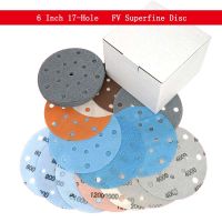 10PCS FV Superfine Film Sanding Disc 6 Inch 17-Hole Waterproof Sandpaper 600-5000 Grits for Wet/Dry Automotive Paint Sanding