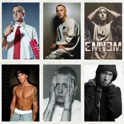 Eminem ฮิปฮอปแร็พพระเจ้าซูเปอร์แร็ปเปอร์นักร้องเพลงดาวโปสเตอร์และภาพพิมพ์ผนังศิลปะรูปภาพบทคัดย่อตกแต่งบ้าน