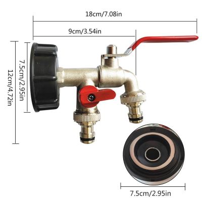 S60X6 1/2 IBC Tank Adapter Garden Hose Faucet Water Tank Hose Connector Tap Replacement Connector Fitting Valve Garden Supplies