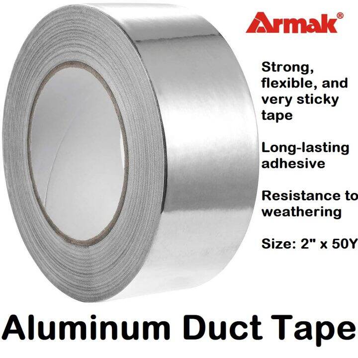 Armak Aluminum Duct Tape Silver Grey Shiny Duck Tape 2 inch x 50 yards ...