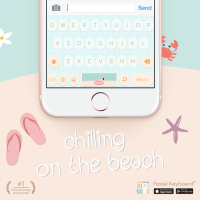 Chilling on the beach Keyboard Theme⎮(E-Voucher) for Pastel Keyboard App