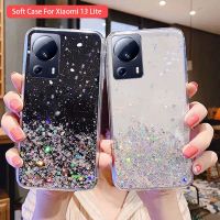 เคสสำหรับ Xiaomi Mi 13 Lite Xiaomi13 Mi13 13 Lite 5G 2023 Starry Sky Sky Silver แวววาวอีพ็อกซี่แวววาวแวววาวขอบใส TPU ฝาหลังเคสกันกระแทกมือถือป้องกันการตก