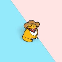 【DT】hot！ Cowboy Cats Enamel Pin Custom Hat Brooches Shirt Lapel Badge Cartoon Jewelry for