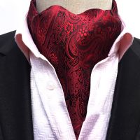 {EDDLYT} Jacquard Paisley Men Cashew Tie งานแต่งงานอย่างเป็นทางการ Cravat Ascot Scrunch Self สุภาพบุรุษอังกฤษโพลีเอสเตอร์ Tie ชุดสำหรับงานแต่งงาน